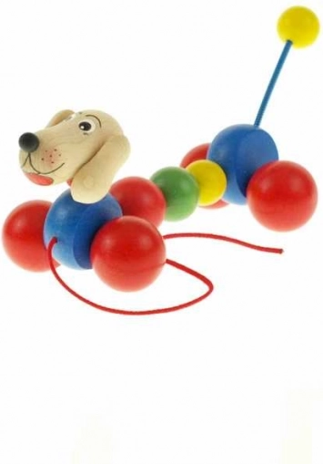 Jouet à tirer en bois - teckel