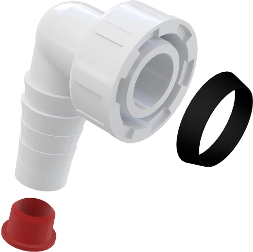 Coude complet G1" pour raccorder un lave-linge/lave-vaisselle au siphon (17–23 mm)