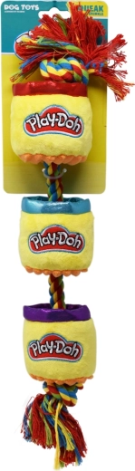 Jouet pour chien en peluche PLAY-DOH avec corde et pouic-pouic 46 cm