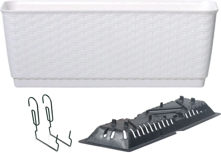 Jardinière suspendue Ratolla PW 49,2 cm blanche avec soucoupe