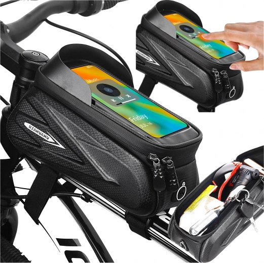 Sacoche de cadre étanche avec étui tactile pour téléphone