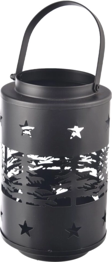 Bougeoir en métal XMAS noir 21 cm