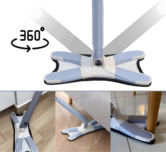 Serpillière plate auto-essorante Twist Papillon avec tête pivotante et housse de rechange