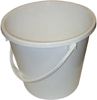 Seau en plastique avec jauge 15 L blanc