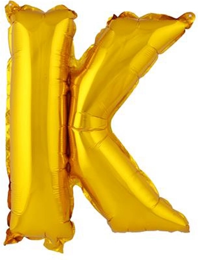Ballon en feuille TORO lettre K 30 cm doré