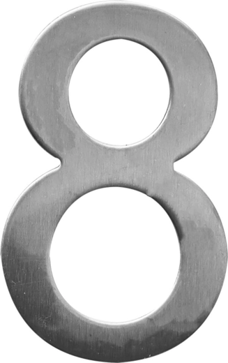 Chiffre de maison STAR 8 en acier inoxydable 75 mm