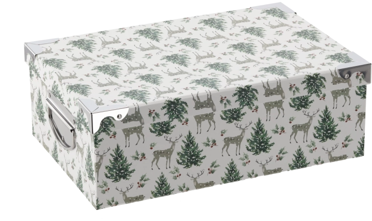 Boîte cadeau de Noël avec ferrures métalliques 32 × 21,5 × 11,8 cm