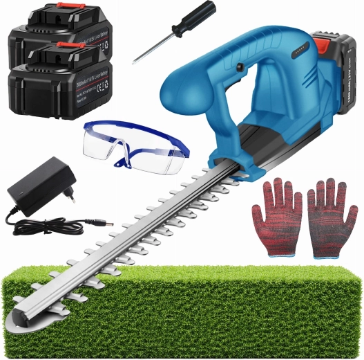 Taille-haie sans fil avec 2 batteries