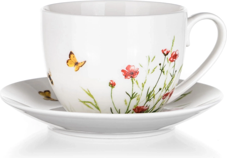 Tasse en céramique avec soucoupe MEADOW 250 ml