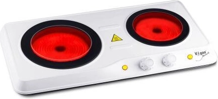 Cuisinière vitrocéramique électrique double 1200/800 W Vigan blanche