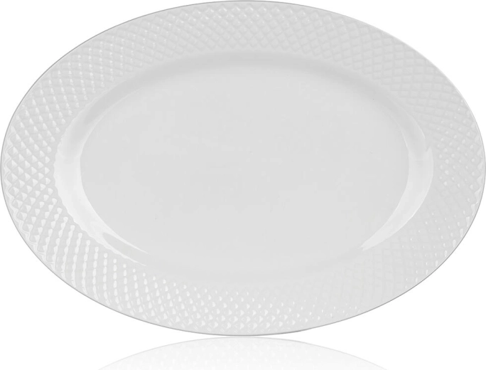 Assiette ovale en céramique DIAMOND 34,5 × 24,2 cm