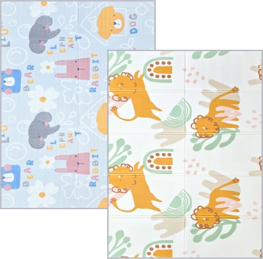 Tapis de jeu pliable double face NANNA 200 × 150 cm animaux