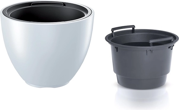Cache-pot avec insert HEOS 39,5 cm – blanc mat