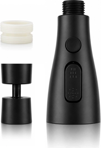 Perlateur de cuisine rotatif 720° RENEW FORCE, 3 modes de jet, bouton stop, noir - 1 pièce