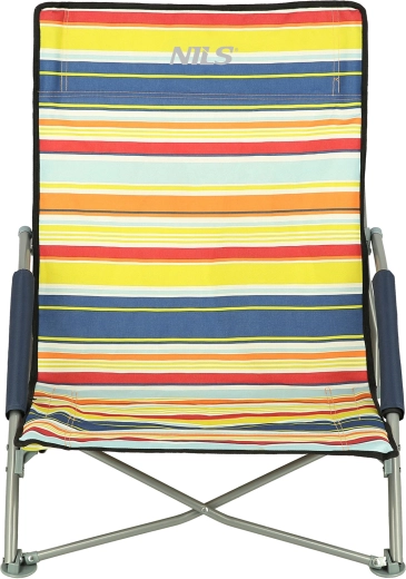 Chaise de plage pliante NILS bleu-jaune