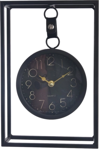 Horloge de table en métal noire 31 cm