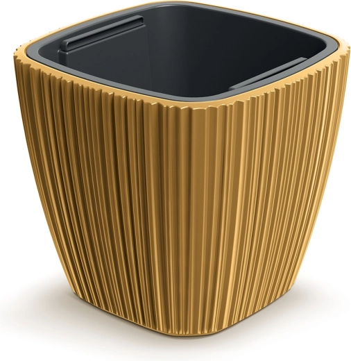 Pot de fleurs en plastique ORO 39 cm couleur moutarde