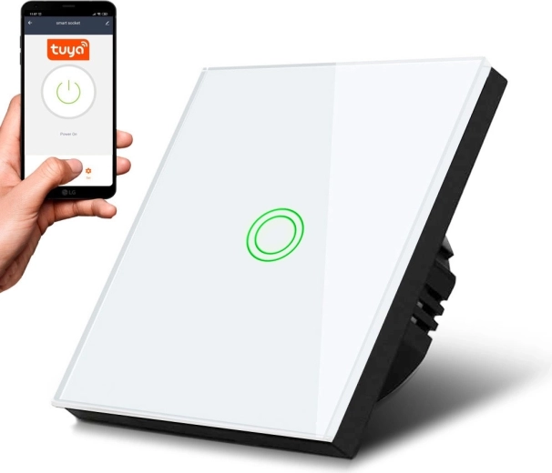 Interrupteur d’éclairage SMART Wi‑Fi tactile simple MACLEAN MCE715W blanc