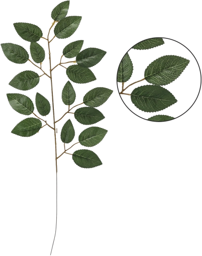 Brin artificiel de feuille de rose 58 × 26 cm, vert (lot de 12 pièces)