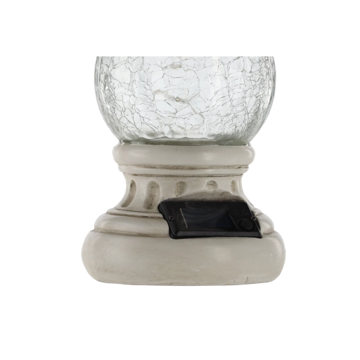 Lampe solaire de jardin avec ange et verre craquelé