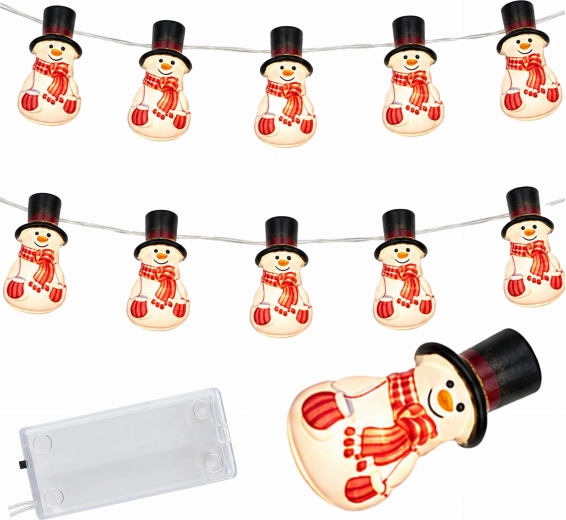 Guirlande LED de Noël avec bonhommes de neige 110 cm - 1 pièce