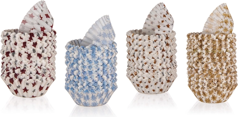 Caissettes en papier XMASS, assortiment de couleurs, 3 × 2,1 cm, 200 pièces