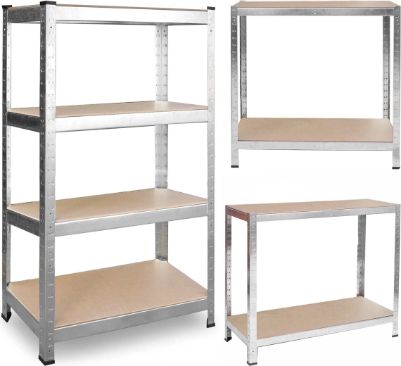 Étagère métallique PLONOS 174 × 80 × 40 cm, galvanisée, 4 étagères, capacité 600 kg