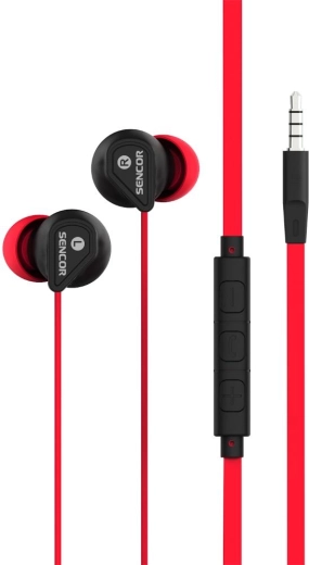 Écouteurs rouges Sencor avec microphone