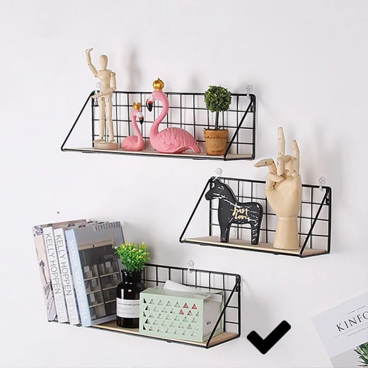 Étagère murale en métal style LOFT 45 x 13,5 cm - noir