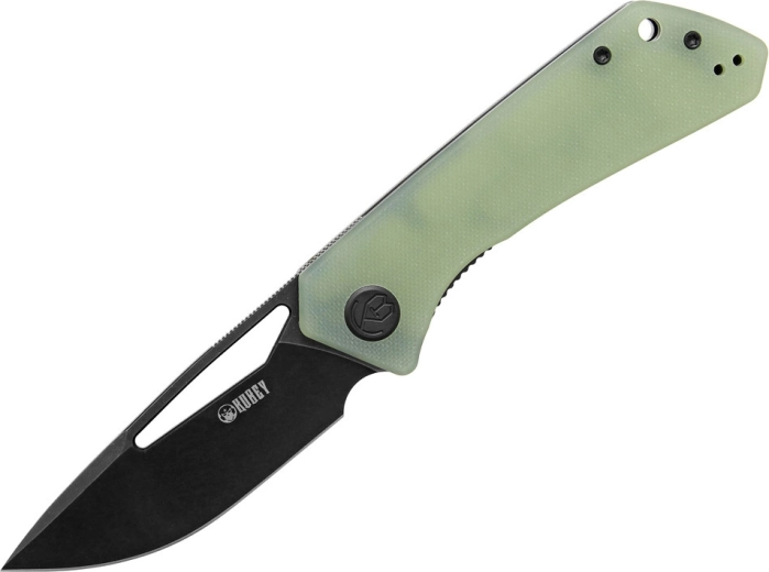 Kubey Thalia Black Jade couteau de poche 8,3 cm, G10 vert clair avec clip