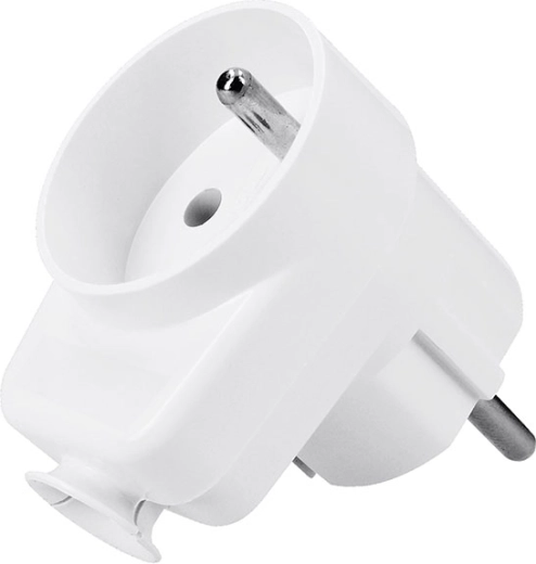 Solight fiche coudée avec prise traversante IP20 blanche - 1 pièce