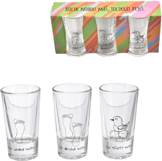 Verres à shot « Trois pieds » 25 ml, 3 pièces