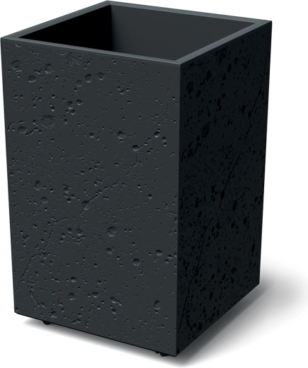 Cache-pot Sierra Square High effet béton 38,5 cm – noir