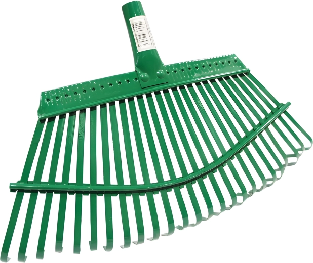 Râteau américain à lanières métalliques pour feuilles et jardin