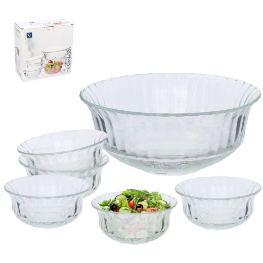 Set de bols à salade en verre Cosenza, 7 pièces