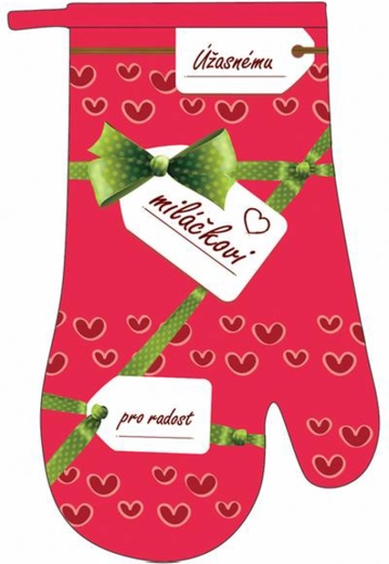 Gant de cuisine TORO avec inscription « À mon chéri formidable », rouge