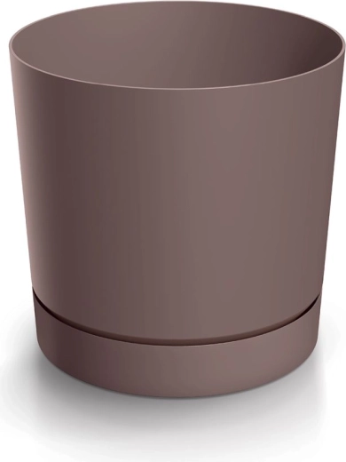 Cache-pot Tubo P avec soucoupe marsala 14,8 cm