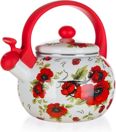 Bouilloire sifflante émaillée Poppy 2,2 l