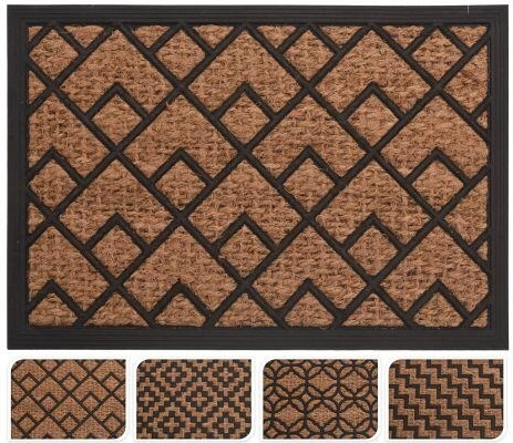 Paillasson extérieur en caoutchouc et coco 40 × 60 cm – mix de décors