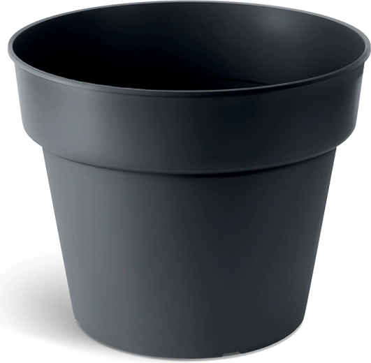 Pot de fleurs en plastique PLANTI 19,5 cm – noir, finition mate