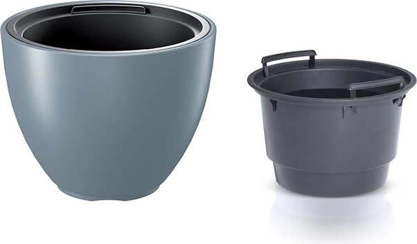 Pot de fleurs en plastique avec insert amovible 39,5 cm gris clair