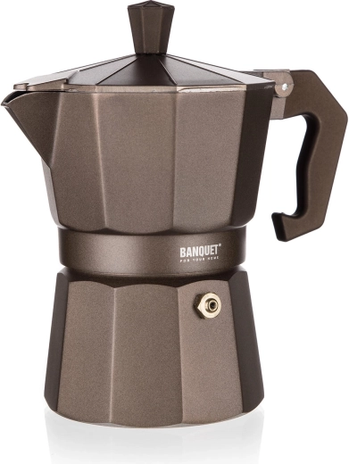 cafetière moka BANQUET CAMPI 6 tasses, brun foncé