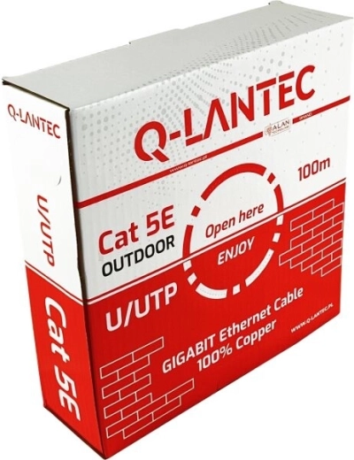 Câble de données extérieur Q-LANTEC U/UTP catégorie 5e PE 100 m