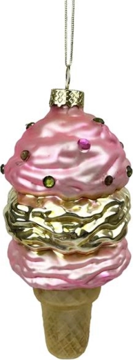 Décoration de Noël en verre en forme de glace 13,5 cm