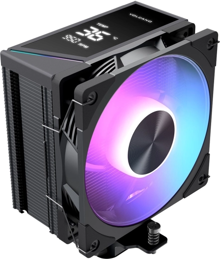 Refroidisseur CPU à air Modecom Volcano 0C T102 avec LCD et ARGB 120 mm, noir