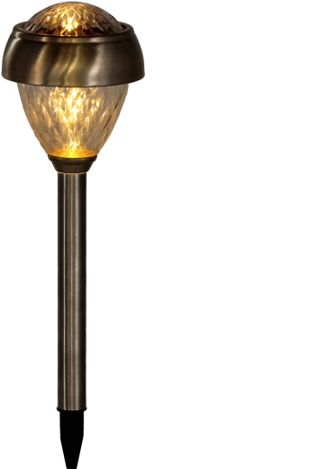 Lampe de jardin solaire LEYA, lumière blanc chaud, inox, 38 cm