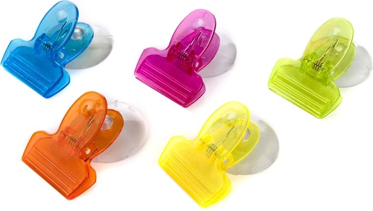 Clip à ventouse pour papier, assortiment de couleurs, lot de 5 pièces