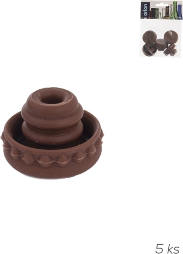 Bouchon en silicone 3,5 cm, marron (5 pcs)