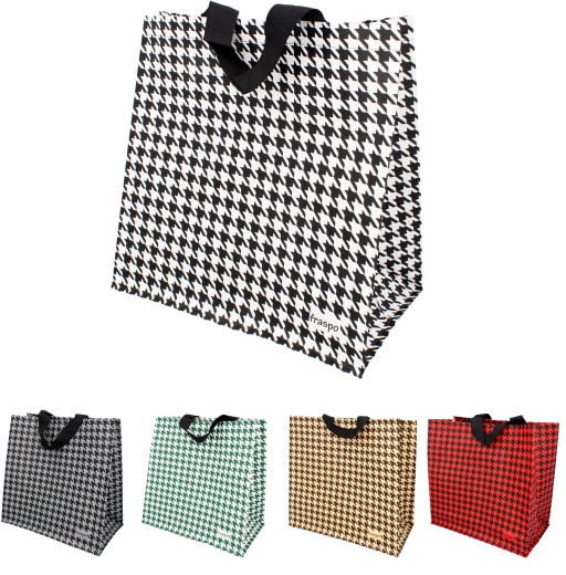 Sac de courses FRASPO 24 l pied-de-poule, assortiment de couleurs