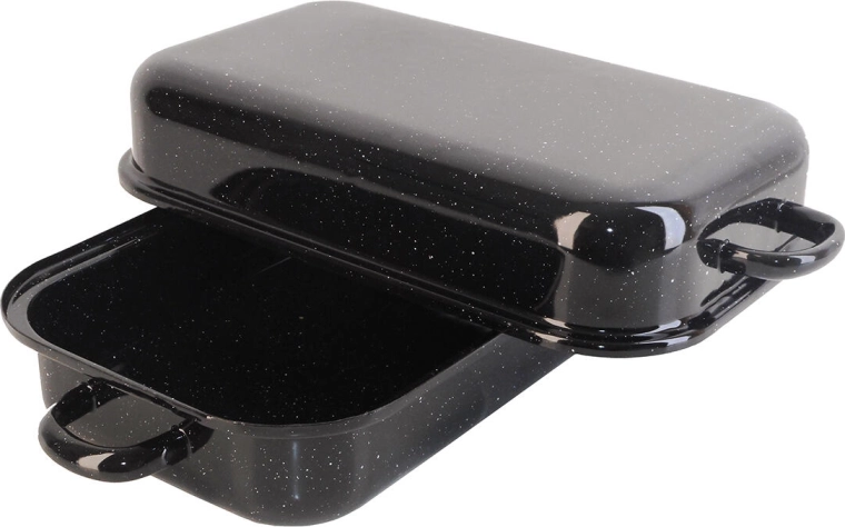 Rôtissoire émaillée avec couvercle BERYL 30 × 20 cm, 2,8 l – granit noir